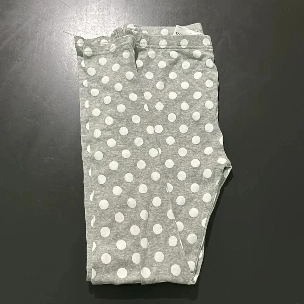 Carters girls size 12 pajama set, long sleeve top & pants white/gray comfy EUC - Picture 4 of 9